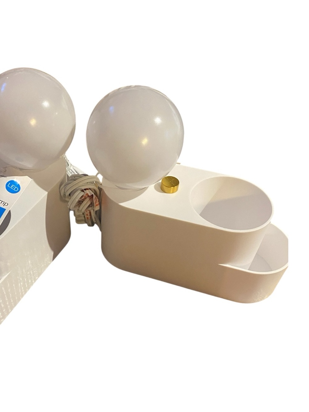 Room Essentials White Dual Vanity LED Light Set with Gold Accent